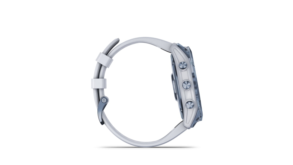 Garmin Fenix 7X Sapphire Solar Watch, Mineral Blue DLC Titanium Case, Whitestone Band, 010-02541-14