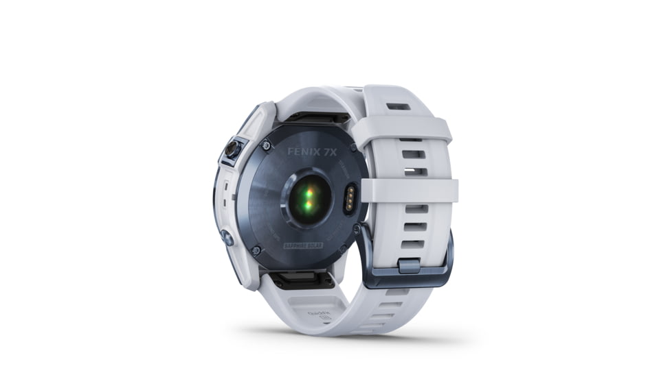 Garmin Fenix 7X Sapphire Solar Watch, Mineral Blue DLC Titanium Case, Whitestone Band, 010-02541-14