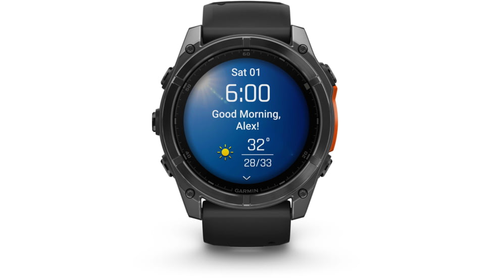 Garmin fenix 8 AMOLED 51mm GPS Watch, Slate Gray with Black Silicone Band, 010-02905-00