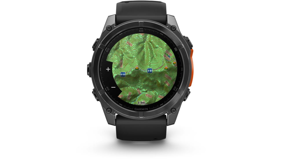 Garmin fenix 8 AMOLED 51mm GPS Watch, Slate Gray with Black Silicone Band, 010-02905-00