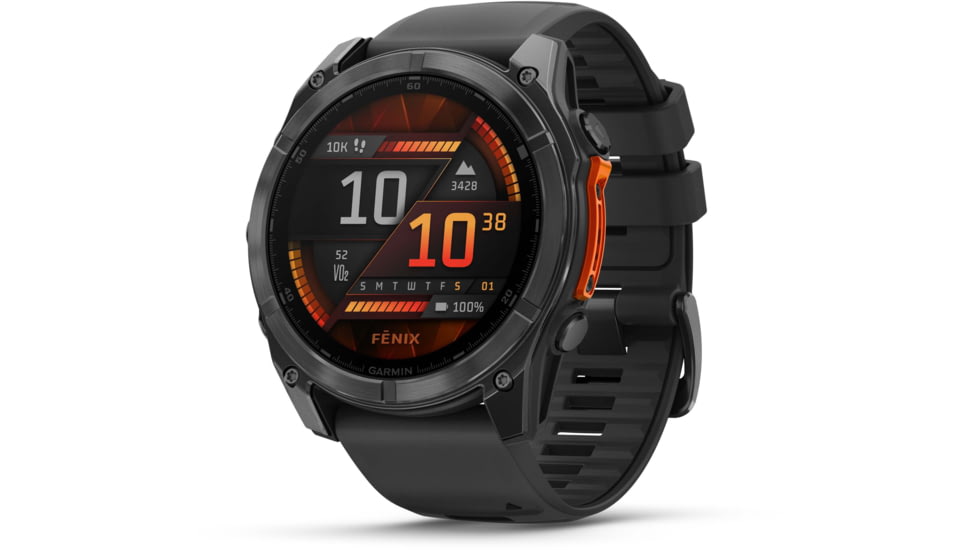 Garmin fenix 8 AMOLED 51mm GPS Watch, Slate Gray with Black Silicone Band, 010-02905-00