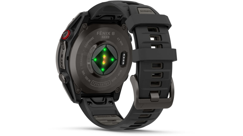 Garmin Fenix 8 Pro Unisex Watches, 47mm Case Diameter, Titanium Bezel, Black/Pebble Gray Silicone Band, 010-03198-00