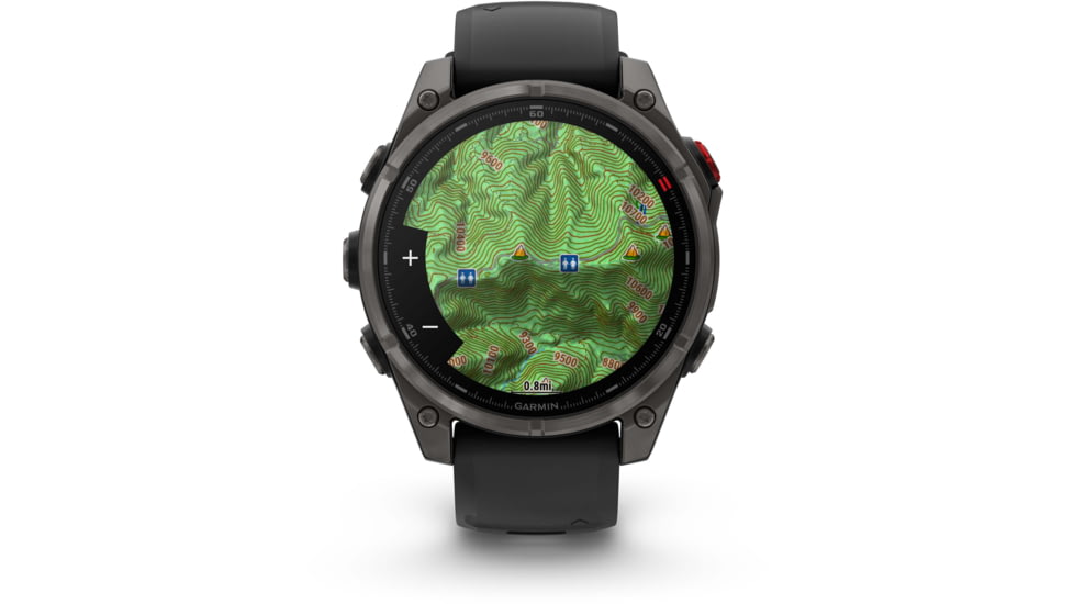 Garmin Fenix 8 Pro Unisex Watches, 47mm Case Diameter, Titanium Bezel, Black/Pebble Gray Silicone Band, 010-03198-00