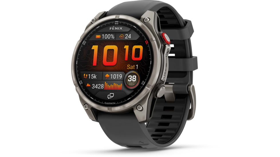 Garmin Fenix 8 Pro Unisex Watches, 47mm Case Diameter, Titanium Bezel, Graphite/Black Silicone Band, 010-03198-10