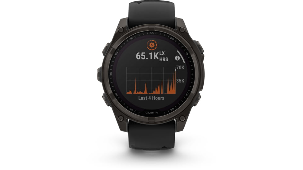 Garmin fenix 8 Sapphire Solar Edition 47mm GPS Watch, Carbon Gray DLC Titanium with Black/Pebble Gray Silicone, 010-02906-10