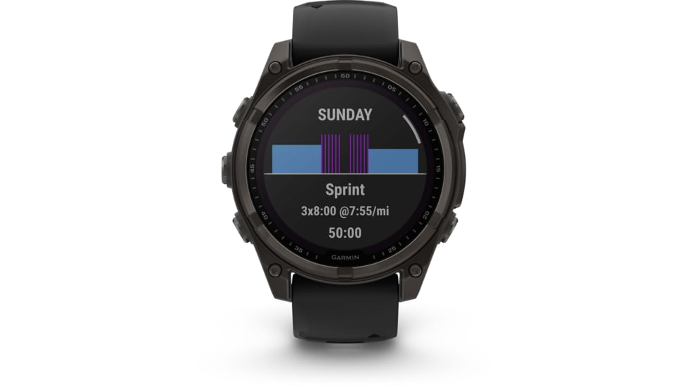 Garmin fenix 8 Sapphire Solar Edition 47mm GPS Watch, Carbon Gray DLC Titanium with Black/Pebble Gray Silicone, 010-02906-10
