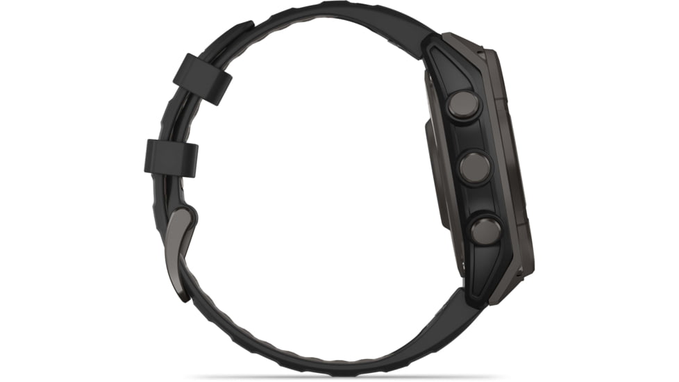 Garmin fenix 8 Sapphire Solar Edition 47mm GPS Watch, Carbon Gray DLC Titanium with Black/Pebble Gray Silicone, 010-02906-10