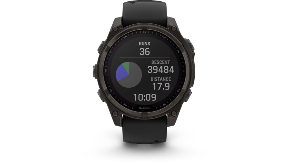 Garmin fenix 8 Sapphire Solar Edition 47mm GPS Watch, Carbon Gray DLC Titanium with Black/Pebble Gray Silicone, 010-02906-10