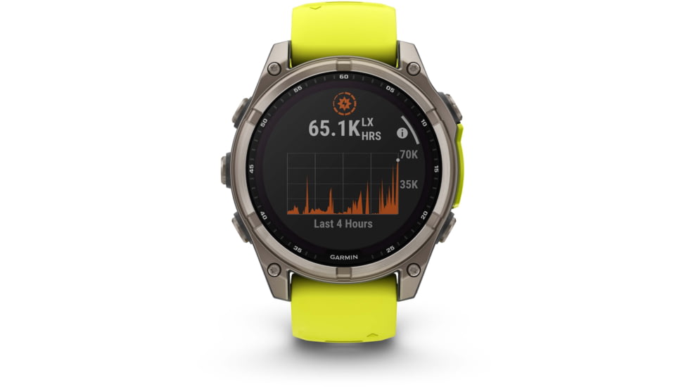 Garmin fenix 8 Sapphire Solar Edition 47mm GPS Watch, Titanium with Amp Yellow/Graphite Silicone, 010-02906-20