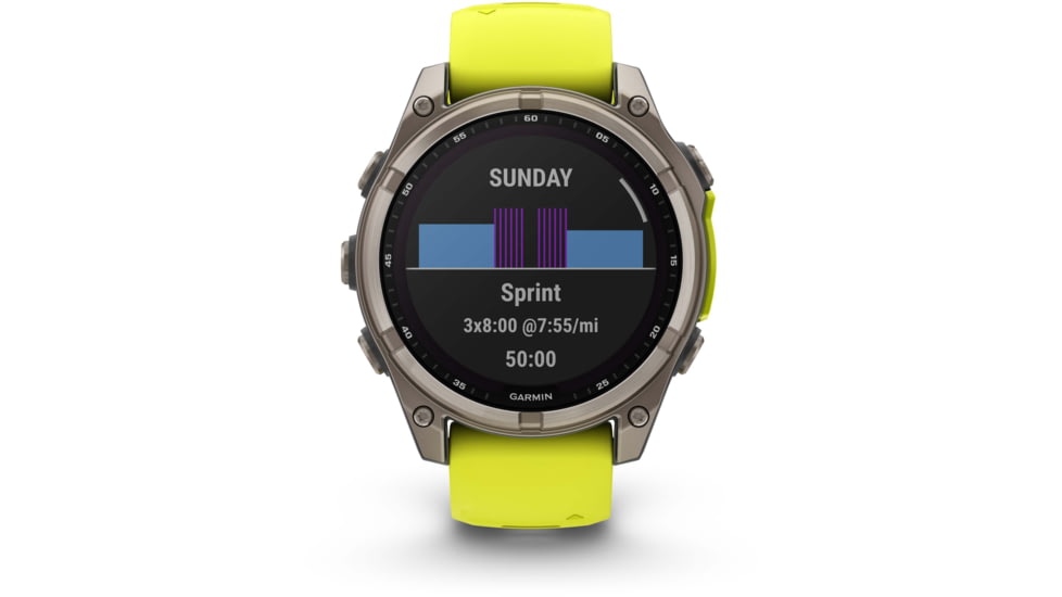 Garmin fenix 8 Sapphire Solar Edition 47mm GPS Watch, Titanium with Amp Yellow/Graphite Silicone, 010-02906-20