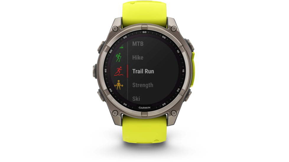 Garmin fenix 8 Sapphire Solar Edition 47mm GPS Watch, Titanium with Amp Yellow/Graphite Silicone, 010-02906-20