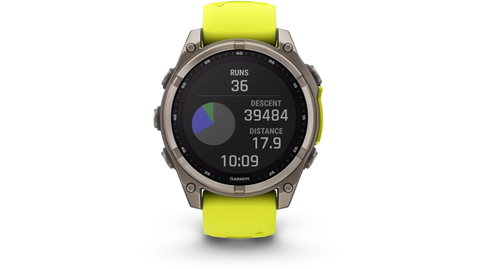 Garmin fenix 8 Sapphire Solar Edition 47mm GPS Watch, Titanium with Amp Yellow/Graphite Silicone, 010-02906-20