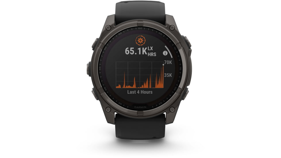 Garmin fenix 8 Sapphire Solar Edition 51mm GPS Watch, Carbon Gray DLC Titanium with Black/Pebble Gray Silicone, 010-02907-10
