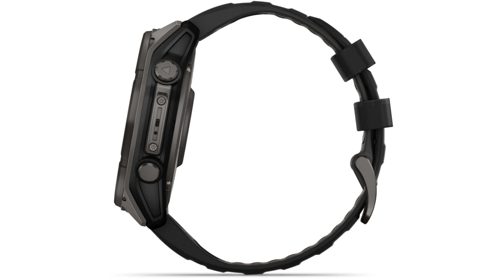 Garmin fenix 8 Sapphire Solar Edition 51mm GPS Watch, Carbon Gray DLC Titanium with Black/Pebble Gray Silicone, 010-02907-10