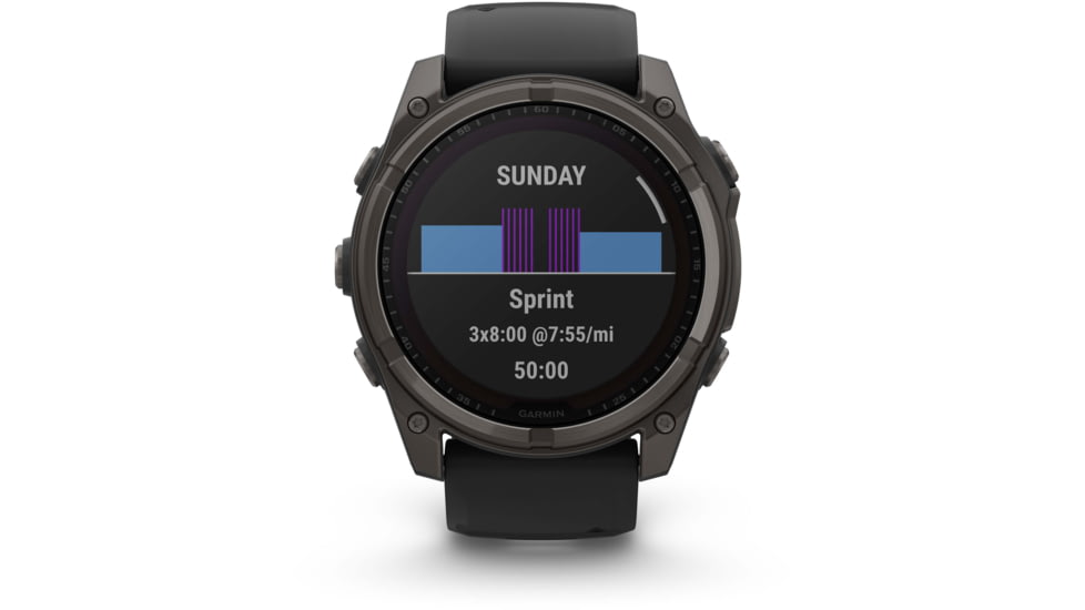 Garmin fenix 8 Sapphire Solar Edition 51mm GPS Watch, Carbon Gray DLC Titanium with Black/Pebble Gray Silicone, 010-02907-10