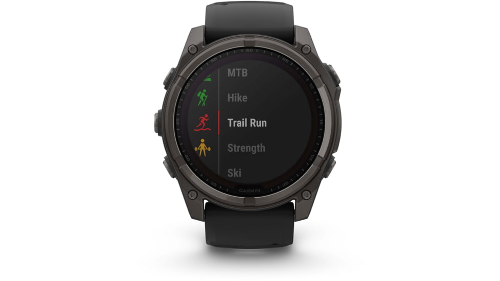 Garmin fenix 8 Sapphire Solar Edition 51mm GPS Watch, Carbon Gray DLC Titanium with Black/Pebble Gray Silicone, 010-02907-10