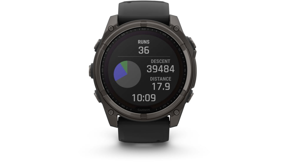Garmin fenix 8 Sapphire Solar Edition 51mm GPS Watch, Carbon Gray DLC Titanium with Black/Pebble Gray Silicone, 010-02907-10