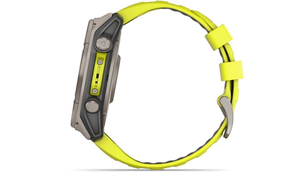 Garmin fenix 8 Sapphire Solar Edition 51mm GPS Watch, Titanium with Amp Yellow/Graphite Silicone, 010-02907-20