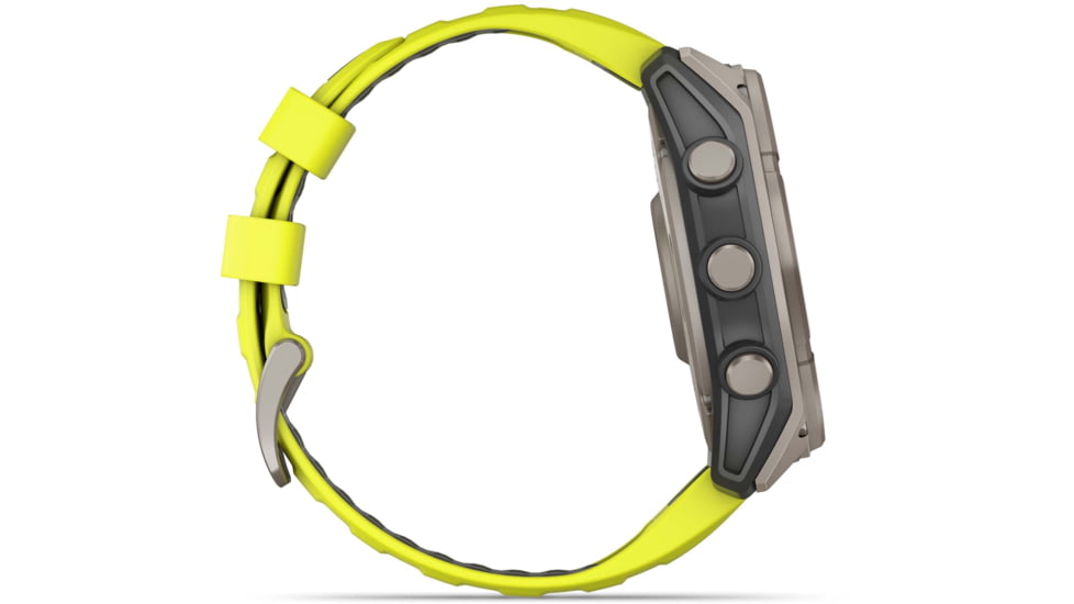 Garmin fenix 8 Sapphire Solar Edition 51mm GPS Watch, Titanium with Amp Yellow/Graphite Silicone, 010-02907-20