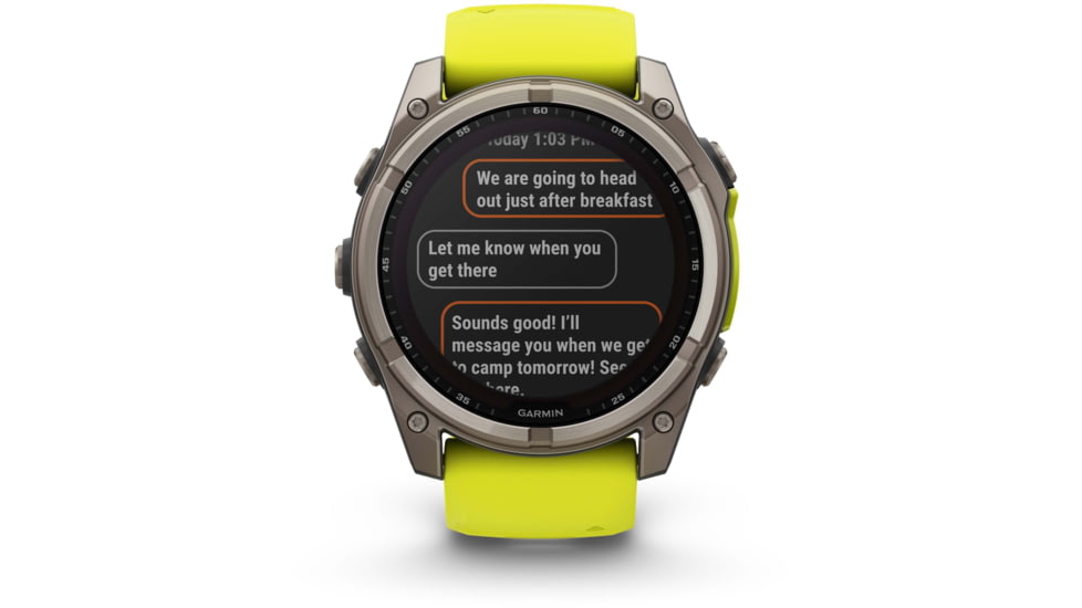 Garmin fenix 8 Sapphire Solar Edition 51mm GPS Watch, Titanium with Amp Yellow/Graphite Silicone, 010-02907-20