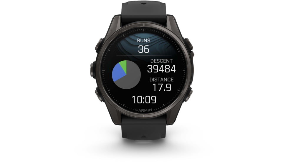 Garmin fenix 8 AMOLED 43mm GPS Watch, Sapphire, Carbon Gray DLC Titanium with Black/Pebble Gray Silicone, 010-02903-20