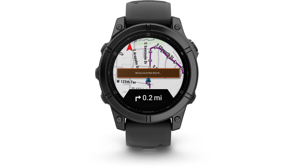 Garmin fenix E AMOLED 47mm GPS Watch, Slate Gray Steel with Black Silicone Band, 010-03025-03
