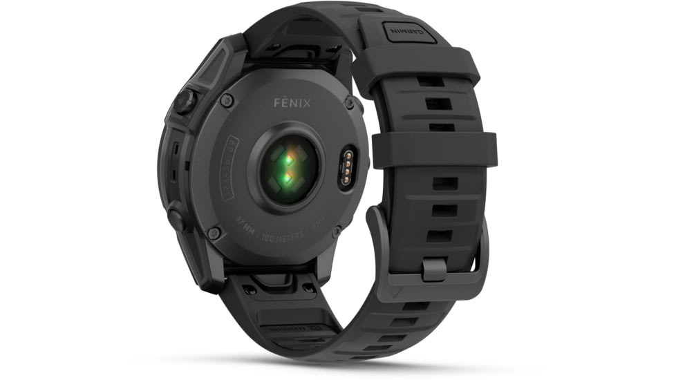 Garmin fenix E AMOLED 47mm GPS Watch, Slate Gray Steel with Black Silicone Band, 010-03025-03