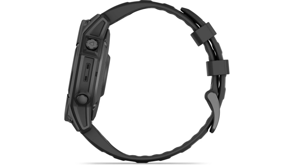 Garmin fenix E AMOLED 47mm GPS Watch, Slate Gray Steel with Black Silicone Band, 010-03025-03