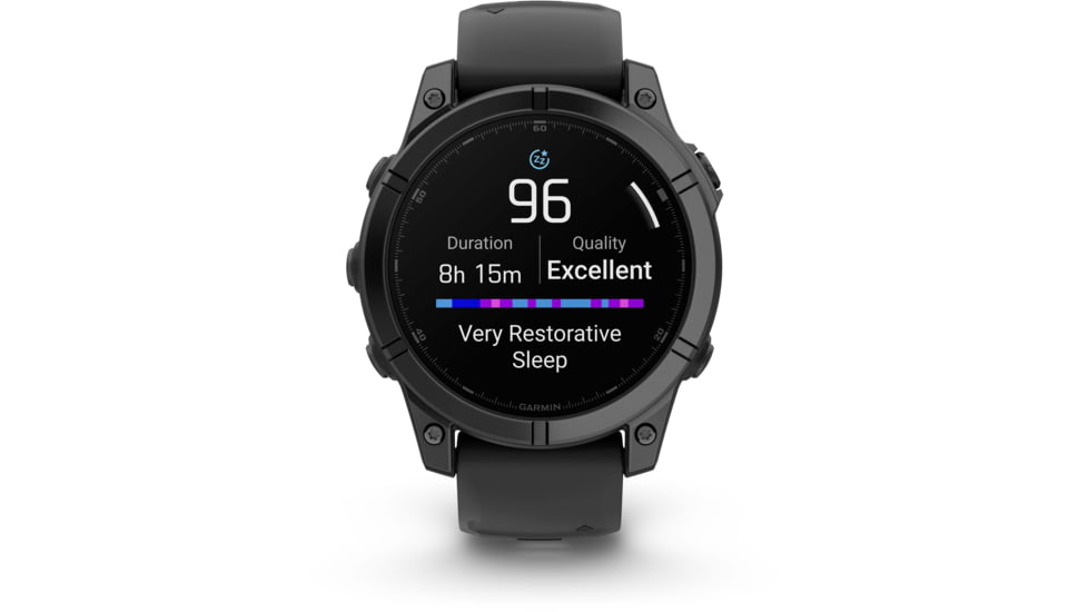 Garmin fenix E AMOLED 47mm GPS Watch, Slate Gray Steel with Black Silicone Band, 010-03025-03