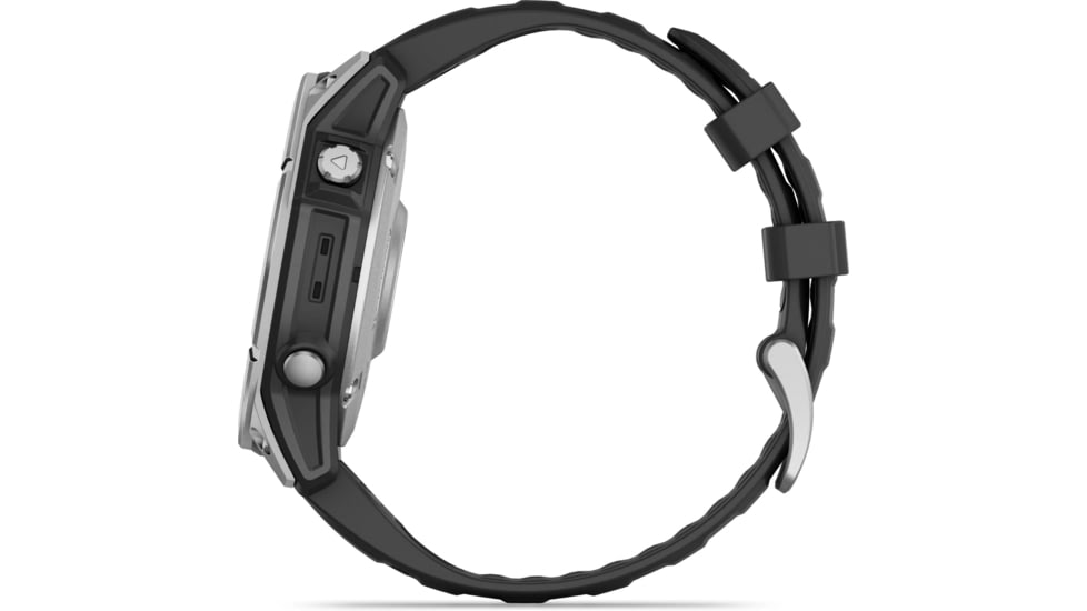 Garmin fenix E AMOLED 47mm GPS Watch, Stainless Steel with Black Silicone Band, 010-03025-02
