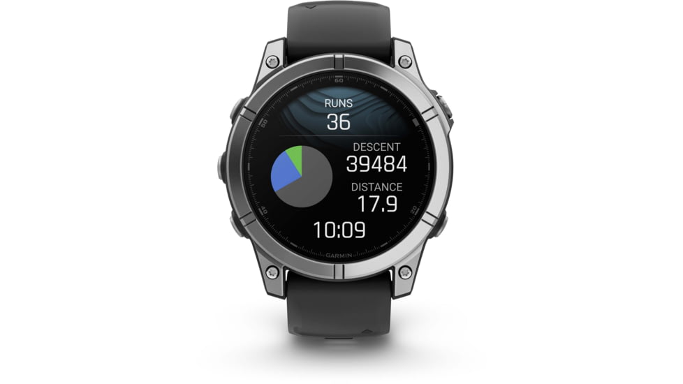 Garmin fenix E AMOLED 47mm GPS Watch, Stainless Steel with Black Silicone Band, 010-03025-02