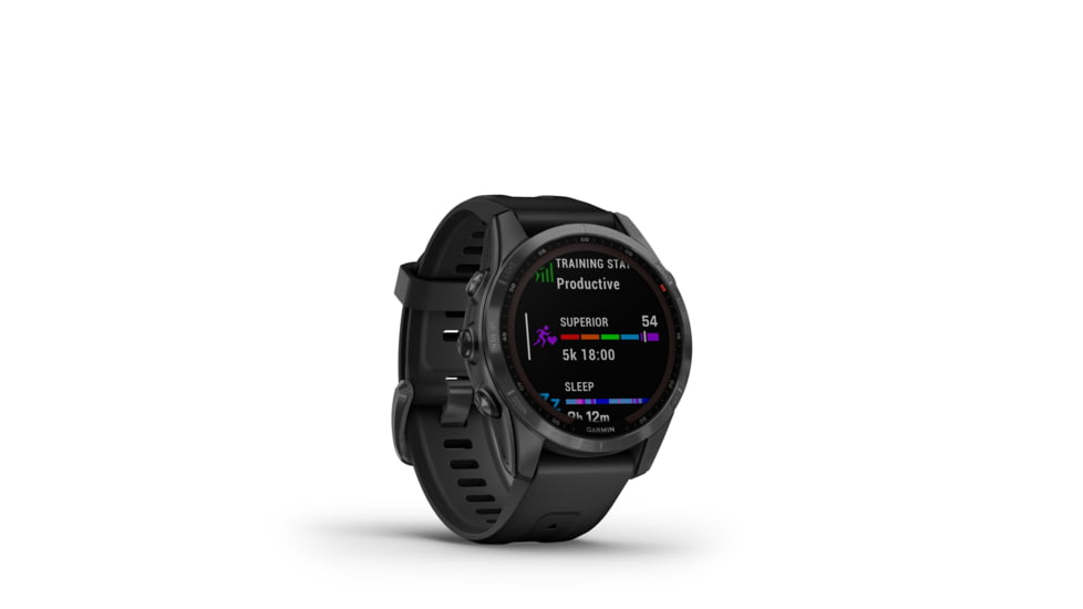 Garmin Fenix7S Solar Watch, Slate Gray Case, Black Band, 010-02539-12