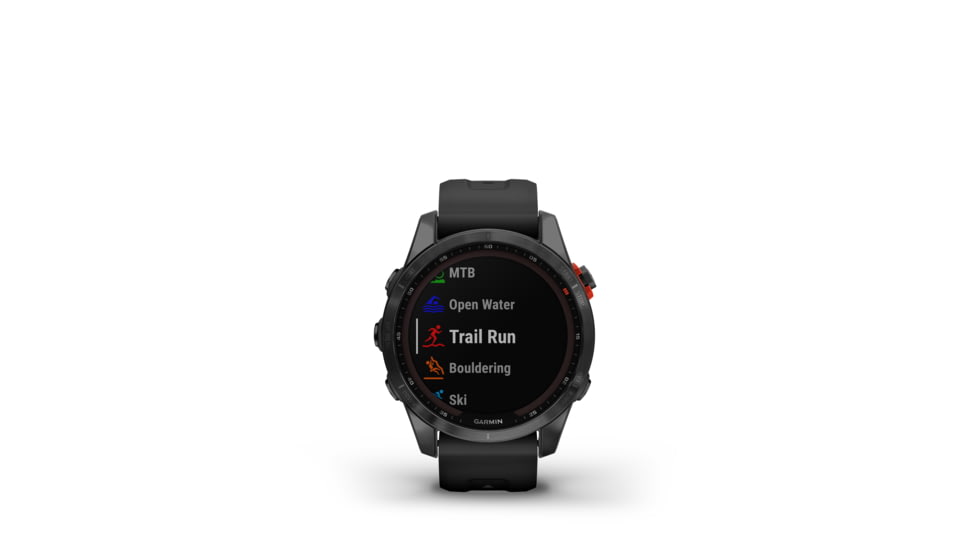 Garmin Fenix7S Solar Watch, Slate Gray Case, Black Band, 010-02539-12