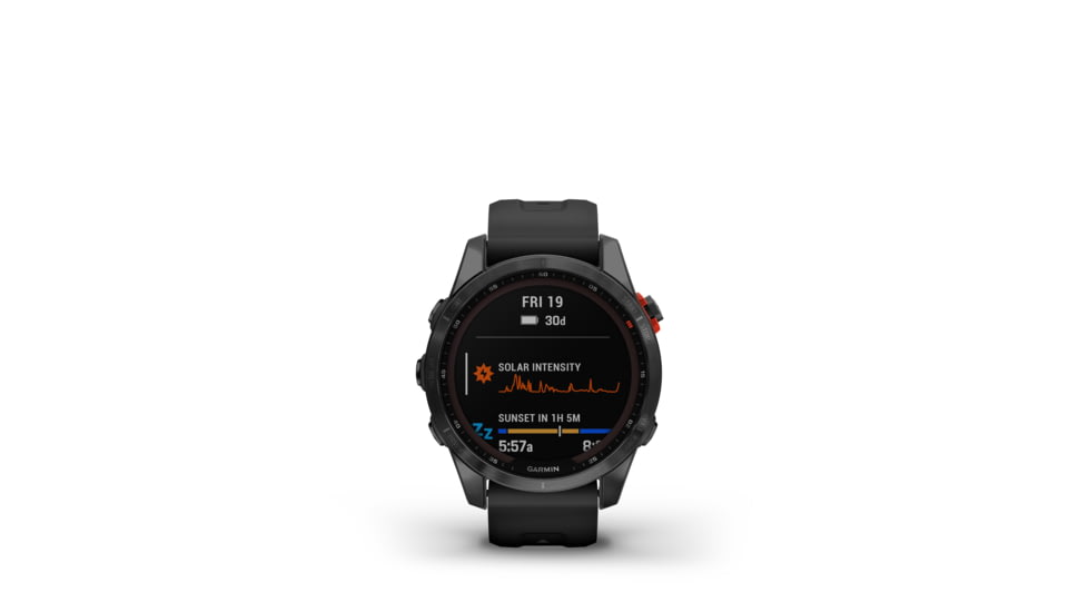 Garmin Fenix7S Solar Watch, Slate Gray Case, Black Band, 010-02539-12