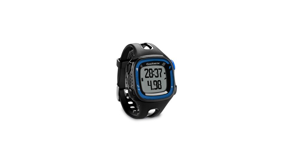 Garmin Forerunner 15 GPS Running Watch, Black and Blue, Large, Heart Rate Monitor, Charging/Data Clip, Man 010-01241-40