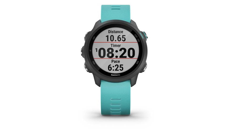 Garmin Forerunner 245 Music Running Watch, Black/Aqua, 010-02120-22