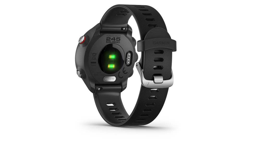 Garmin Forerunner 245 Music Running Watch, Black/Red, 010-02120-20