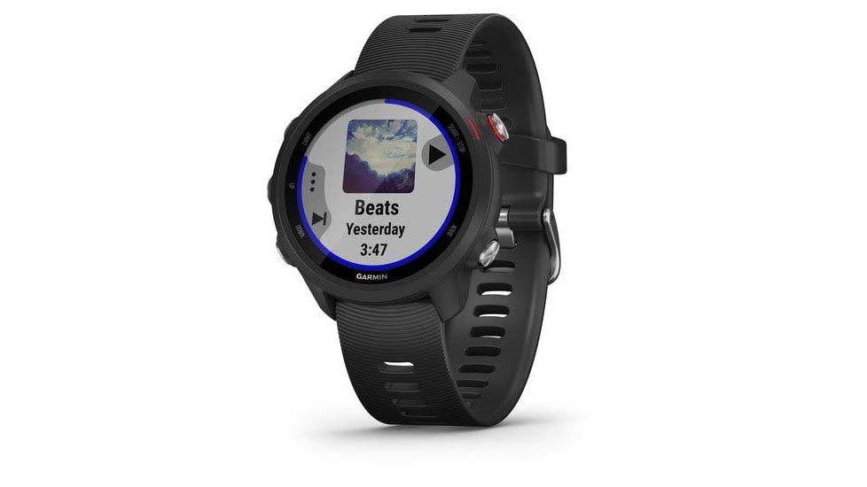 Garmin Forerunner 245 Music Running Watch, Black/Red, 010-02120-20