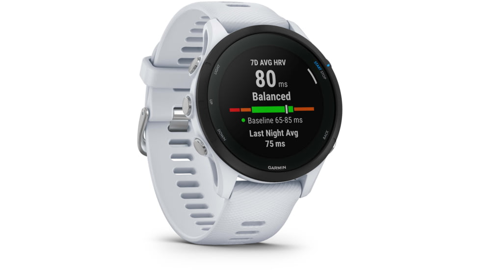 Garmin Forerunner 255 Music 46mm Watch, Whitestone, 010-02641-21