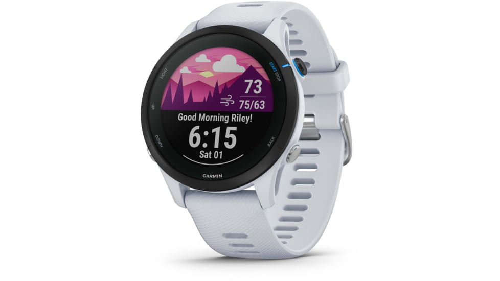 Garmin Forerunner 255 Music 46mm Watch, Whitestone, 010-02641-21