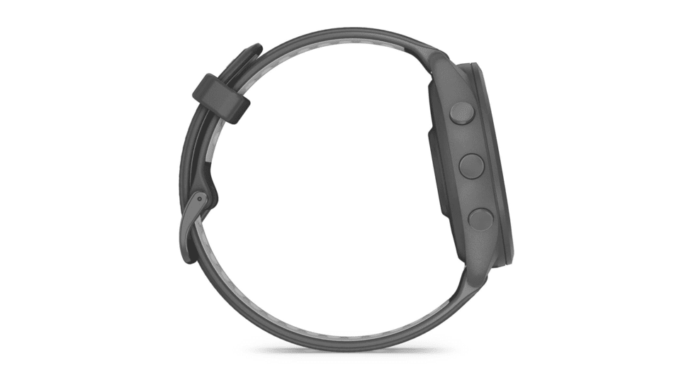 Garmin Forerunner 265 Watch, Black Bezel and Case w/ Black/Powder Gray Silicone Band, 010-02810-00