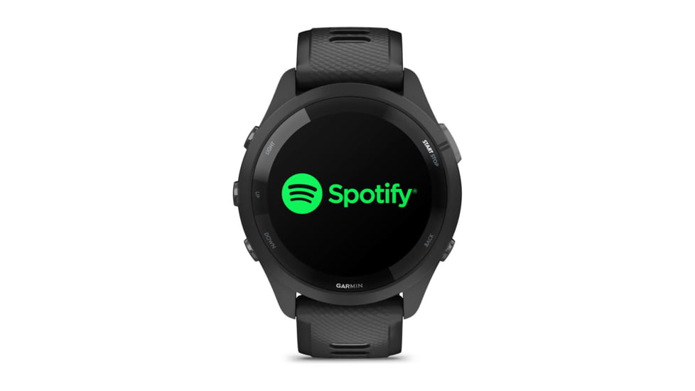 Garmin Forerunner 265 Watch, Black Bezel and Case w/ Black/Powder Gray Silicone Band, 010-02810-00