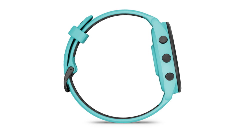 Garmin Forerunner 265 Watch, Black Bezel w/ Aqua Case and Aqua/Black Silicone Band, 010-02810-02