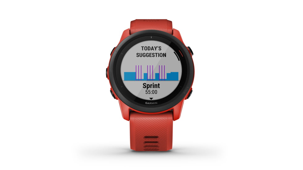Garmin Forerunner 745 GPS Running Watch, Magma Red, 010-02445-02