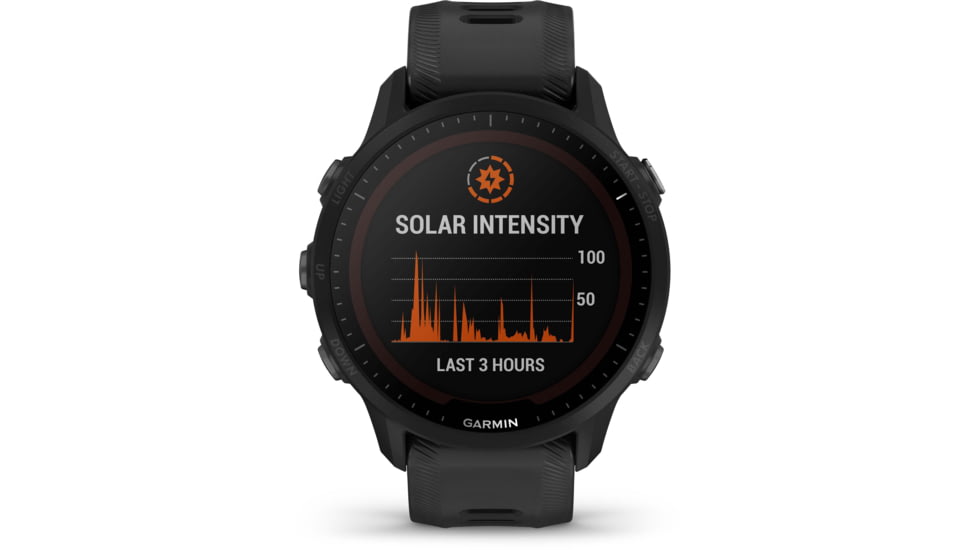 Garmin Forerunner 955 Solar Watch, 33mm Display, Silicone Strap, Black, 010-02638-00