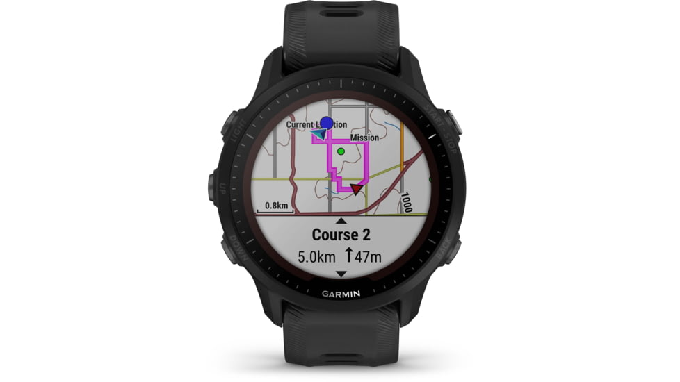 Garmin Forerunner 955 Solar Watch, 33mm Display, Silicone Strap, Black, 010-02638-00