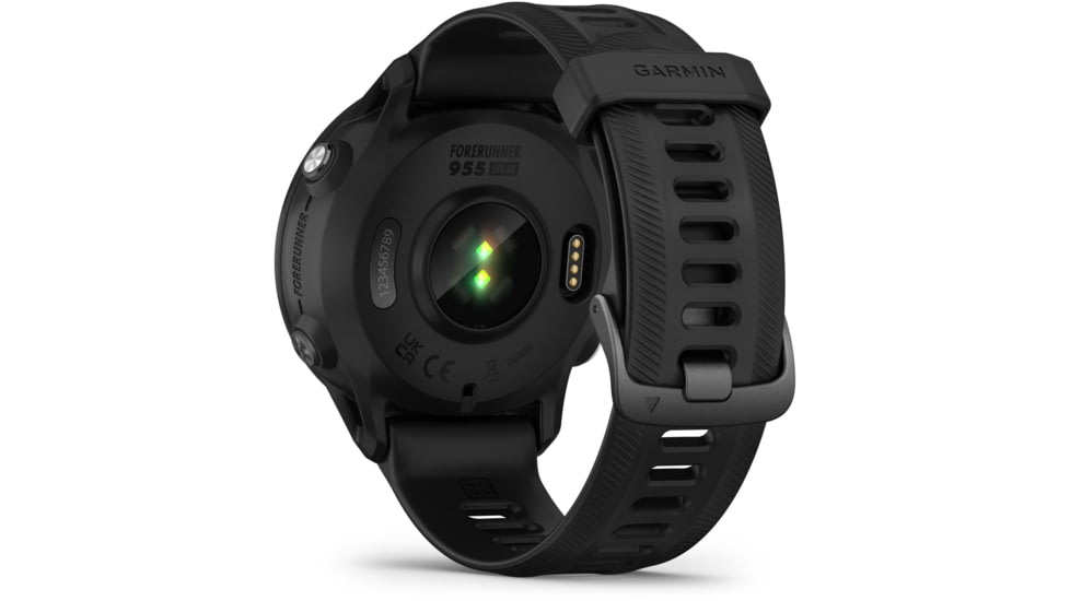 Garmin Forerunner 955 Solar Watch, 33mm Display, Silicone Strap, Black, 010-02638-00