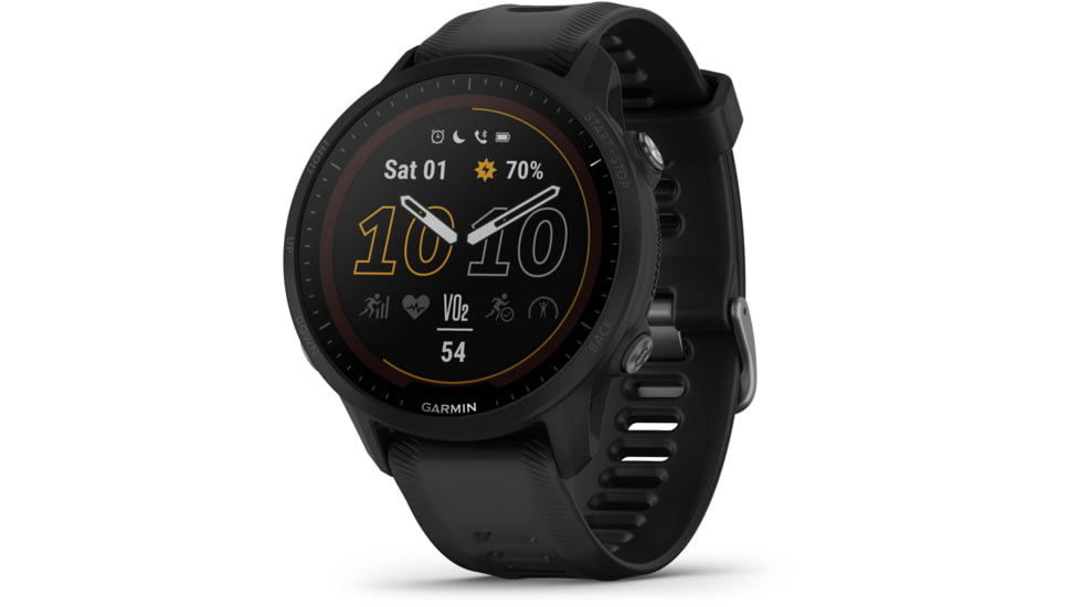 Garmin Forerunner 955 Solar Watch, 33mm Display, Silicone Strap, Black, 010-02638-00