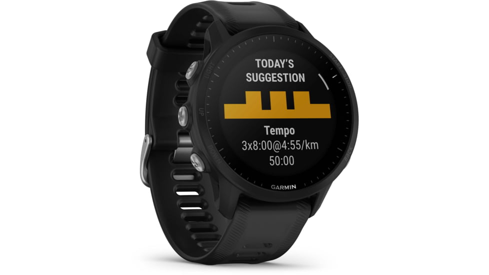 Garmin Forerunner 955 Watch, 33mm Display, Silicone Strap, Black, 010-02638-10