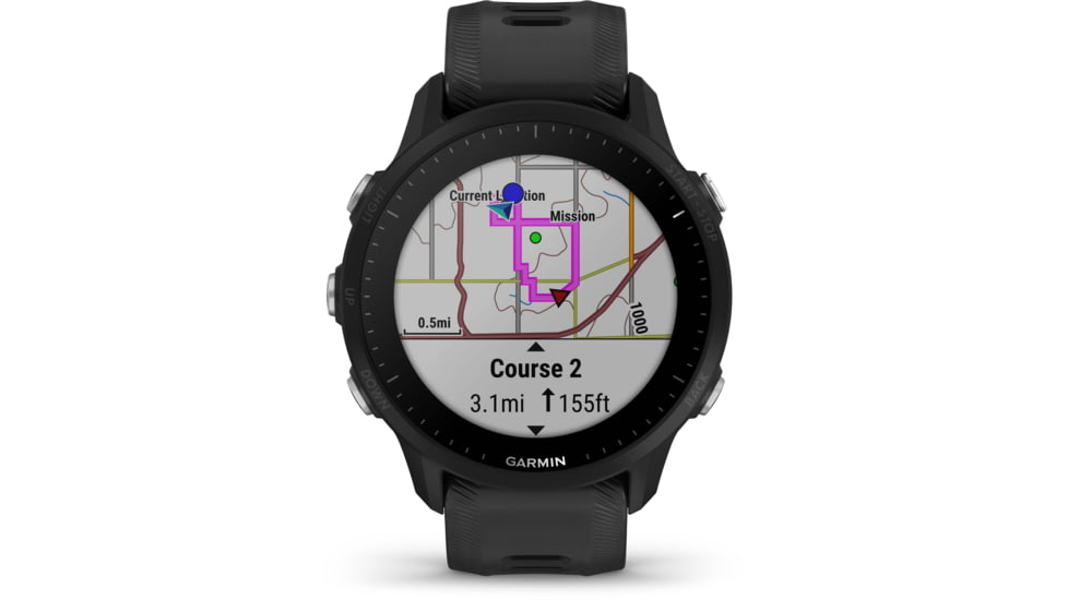 Garmin Forerunner 955 Watch, 33mm Display, Silicone Strap, Black, 010-02638-10